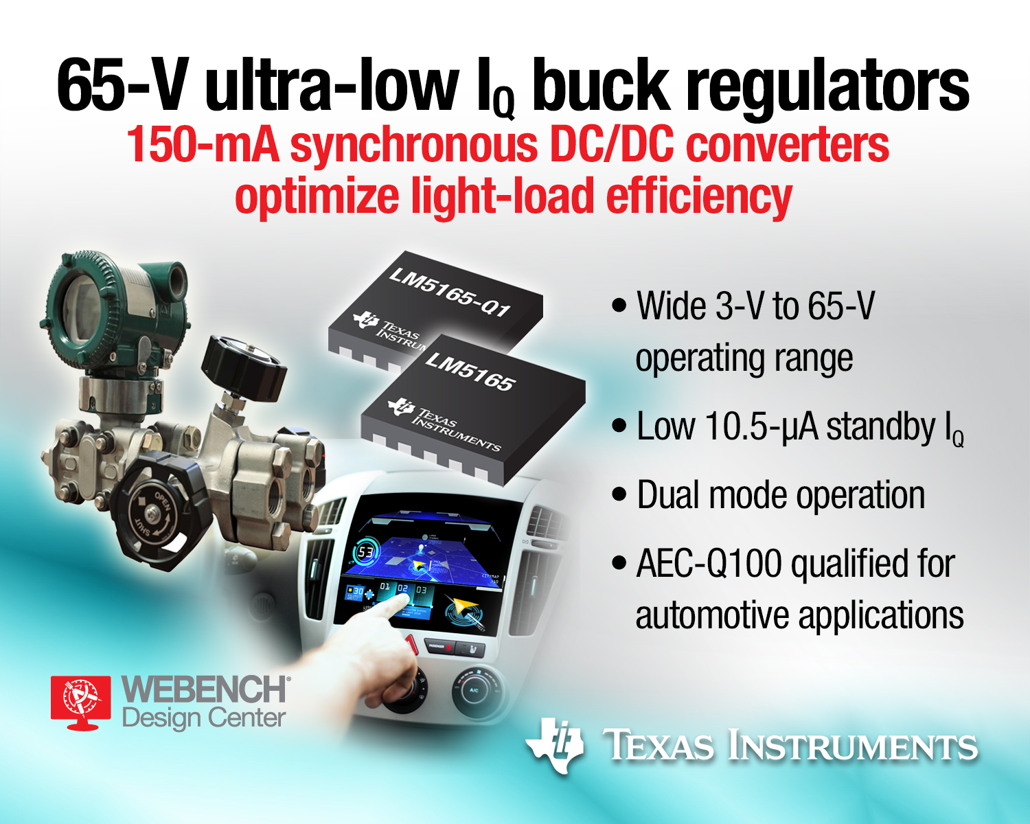 TI’s 65-V micro-power buck converters claim industry’s lowest quiescent current